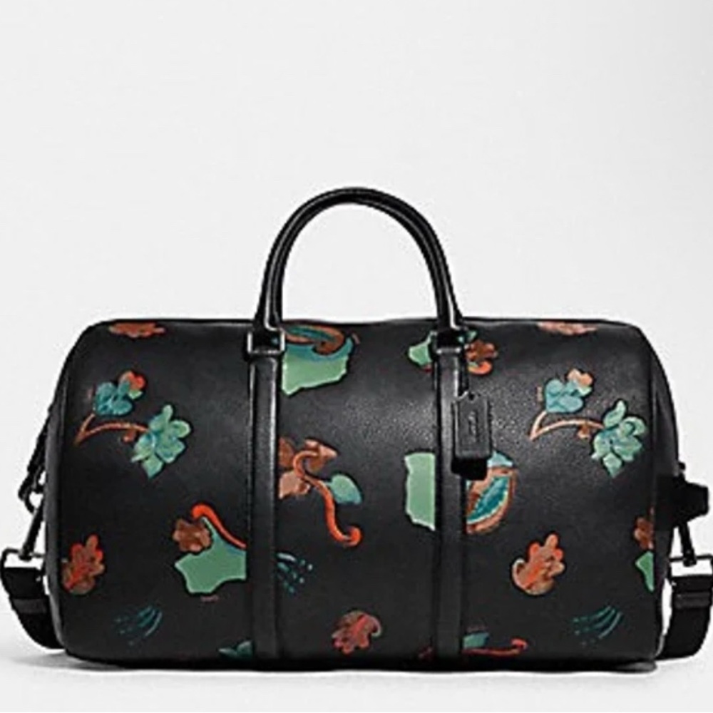 NWT still in bag! COACH VENTURER duffle bag with DREAMY LEAVES PRINT